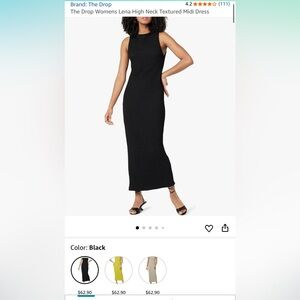 The Drop Women's Black Textured Midi Dress